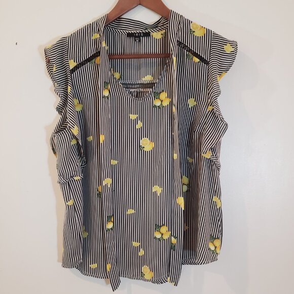 3/$30 Iris Lemon Striped Blouse - Picture 4 of 7